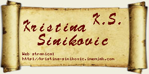 Kristina Šiniković vizit kartica